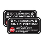 No Trespassing Dog On Premises Black - 12" x 6" - 2 Pack - Dog On Premises