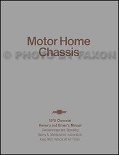 1979 Chevrolet Motor Heim Chassis Owners Manuell Chevy P30 Wohnmobil Führung