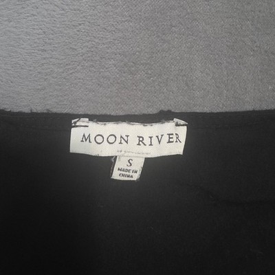 Moon River Womens Black Crochet Lace Button Front Midi Dress T85541 Small
