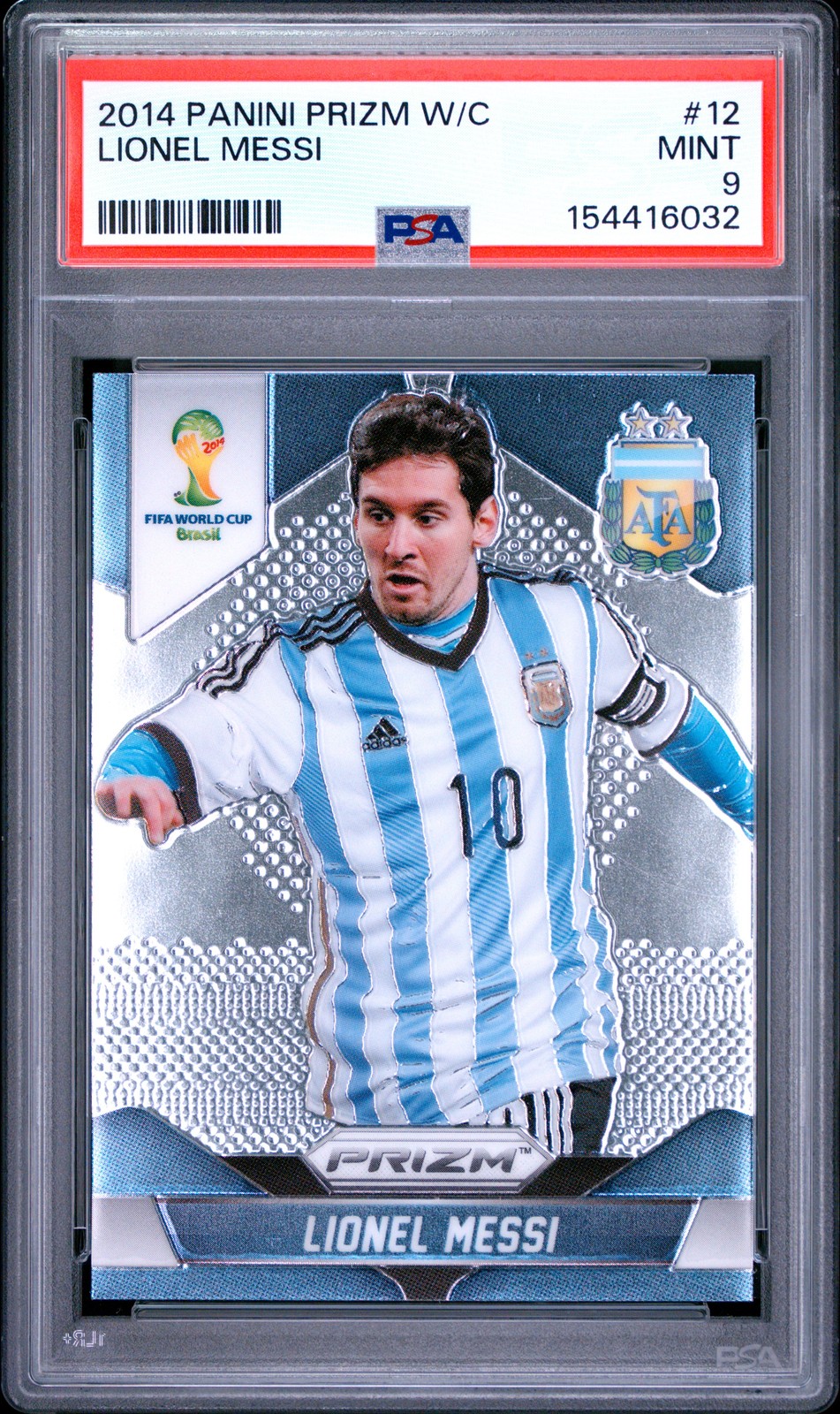 2014 PANINI PRIZM WORLD CUP #12 LIONEL MESSI PSA 9