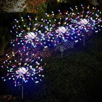 4 Pack 175 LED Solar Garden Light for Yard,Firework Lights Outdoor Waterproof...