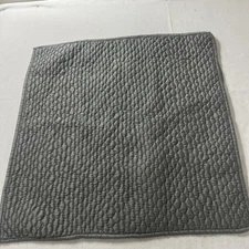 WEST ELM Quilted Satin Euro Pillow Sham Gray 26x26” Modern Minimalist