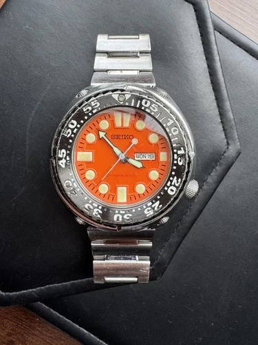 Vintage Seiko SHC059 Sawtooth Men Quartz Orange Diver 200m Watch 7N36-0AF0 RARE!