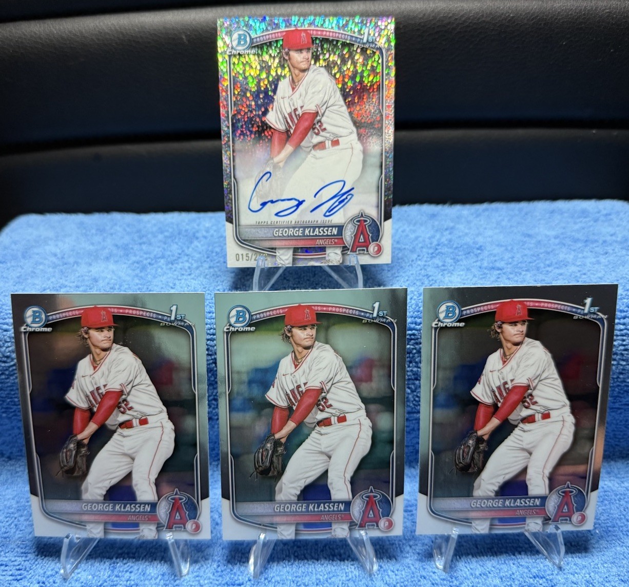 George Klassen 2025 Bowman Chrome 1st Year Speckle Refractor Auto /299 Angels