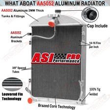 3Row Aluminum Radiator For 1930 1931 Ford Model A Model AA Sedan Delivery 3.3L