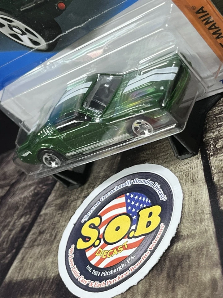 Ford Mustang 1965 tarjeta azul Hot Wheels 2+2 Fastback verde diecast sellado casi nuevo estado Foto 3 de 3