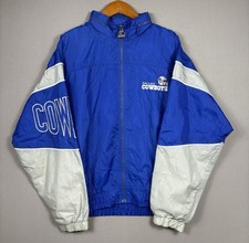 Vintage 90s Dallas Cowboys Starter Windbreaker Jacket Full Zip Retro Sz L NFL