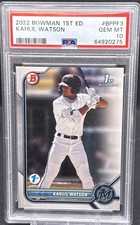 2022 Bowman 1st Edition Baseball Kahlil Watson #BPPF-3 PSA 10 Marlins KB1