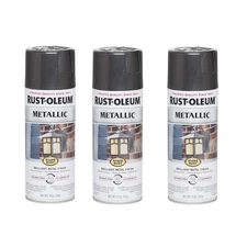 Rust Oleum Stops Rust Metallic Spray Paint 11 Ounce Pack Of 3 Charcoal  Weath...