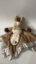 Douglas Baby Pony Horse Plush Lovey Security Satin Trim Blanket Soft Toy Brown