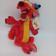 Walt Disney World Mulan MUSHU 10  Back Stamped Bean Bag Plush Dragon Red Vintage