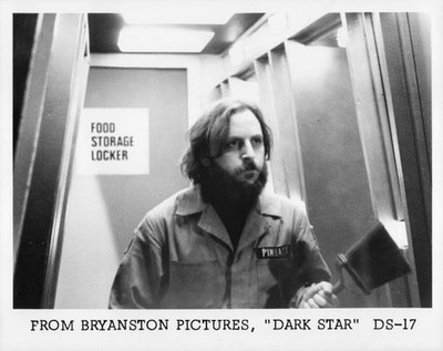 Dan O'Bannon coming from a food storage locker from the film Dark - Old Photo