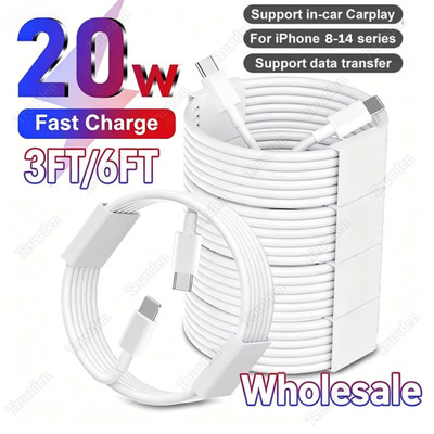20W PD Fast Charger Cable Lot For iPhone14 13 12 11 Pro XS XR USB C Type C Cord