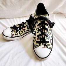 Converse Neon Leopard Print Black White Chuck Taylor All Stars, Junior Sz 2
