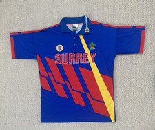 Surrey 1992 Hogger Sports Fosters Cricket Shirt 90s 1992 AXA Size Large Fosters