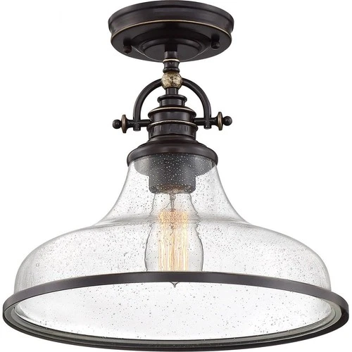 Grant - 1 Light Semi-Flush Mount-Brushed Nickel Finish Semi-Flush Mount Quoizel - Picture 3 of 7