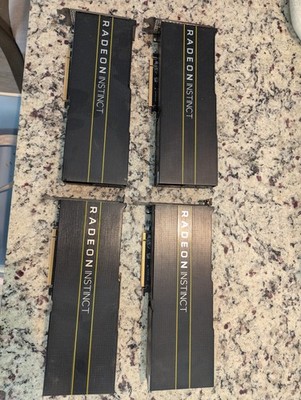 LOT OF 4 AMD Radeon Instinct MI50 16GB HBM2 GPU AI LLM HPC ROCm Compute TESTED