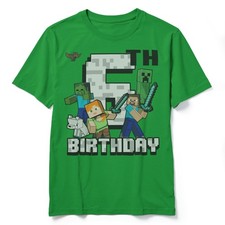 Minecraft Birthday Shirt for Boys - Happy 6th B-Day Graphic Tee - Officially ...