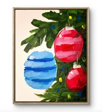 Aleph Original Art Christmas Ornaments 14x11 Contemporary Expressionist Painting