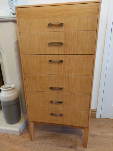 Mid Century Remploy Tallboy Chest Of Drawers