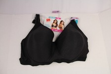 Hanes Signature Cooling Comfort Convertible Wire-Fee Bra Black Mesh W507 XL 