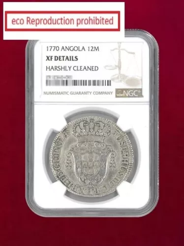Angola 12 Maktas Silver Coin 1770 NGC XF DETAILS HARSHLY CLEANED