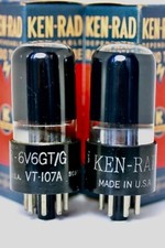 6V6GT VT-107A 1940s KEN-RAD USA BLACK GLASS TESTED MATCHED OWENSBORO, KY. TUBES