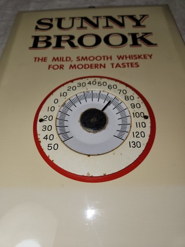 Vintage Sunny Brook hängendes Blechschild Thermostat 9"" bis 18,5"" Kentucky Whiskey - Bild 6 von 10