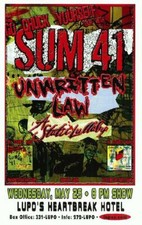 SUM 41 LUPO'S CONCERT POSTER PROVIDENCE 2005