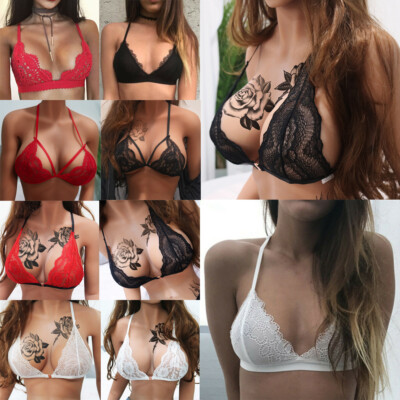Women Lace Floral Bralette Push Up Bra G-string Set Lingerie Sleepwear Gift Sexy
