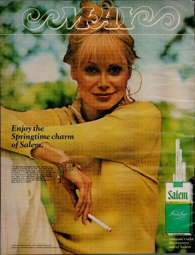 Salem Menthol Cigarettes Blonde Smiling Woman Vintage 1970 Print Magazine Ad