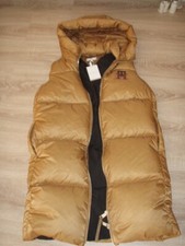 Tommy Hilfiger Long Daunen WESTE Puffa Oversize COGNAC Camel TH Logo Gold NEU