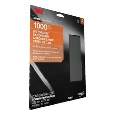 3M Sandpaper Wet or Dry Sheets, 1000 grit, 9 x 11 inch, 32021