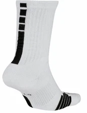 NEW WOMEN'S  MEN'S NIKE ELITE BASKETBALL CREW SOCKS WHITE SX7622-100 MEDIUM