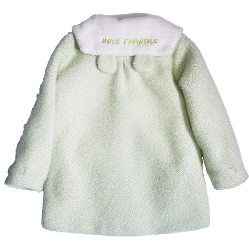 NWOT Mole Fairytale Girls Lined Coat Fur Collar & Pockets Size 6 Large Green - Picture 2 of 12