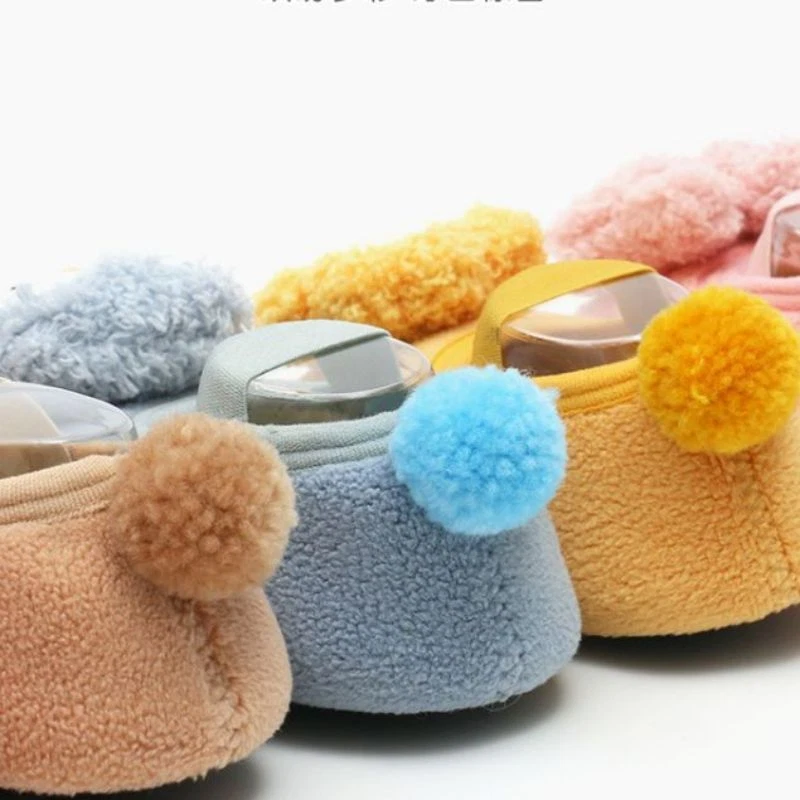 Newborn Baby Girls Boys Toddlers Soft Fur Warm House Slippers Cotton Socks Shoes - Image 3 of 4