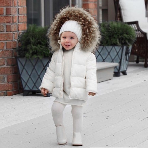 Toddler Kids Baby Boy Girl Winter Warm Faux Fur Hooded Jacket Coat OuterKids Bab - Picture 9 of 11