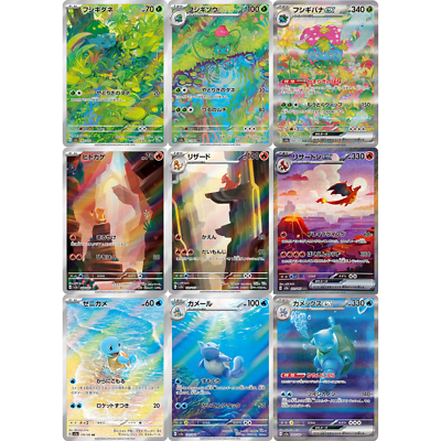 151 御三家進化ライン SAR AR 9枚セット Pokemon Card 151 Charizard Venusaur Blastoise ex SAR AR 9 set from