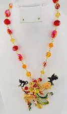 Kirks Folly Divine Diva HALLOWEEN Witch Pin Crystals Matching Necklace #10