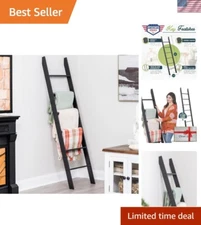 Sleek 68-Inch Blanket Ladder - 6-Tier Laminate Rack for Stylish Home Decor