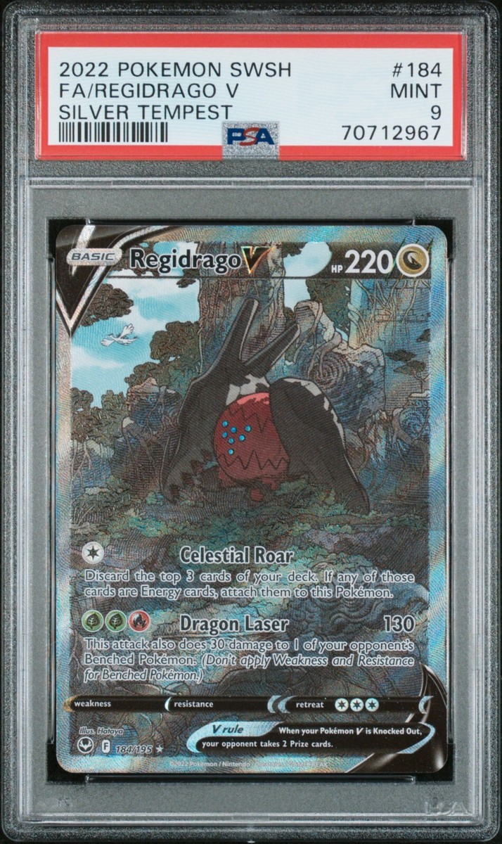 regidrago v pokemon card value 2022 MINT PSA 9 Regidrago V Alt Art Ultra Rare 184/195 - Silver Tempest