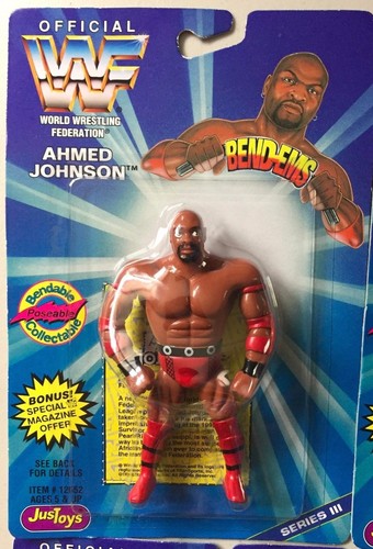 WWE WWF Bend-ems Wrestling Figure AHMED JOHNSON Se...