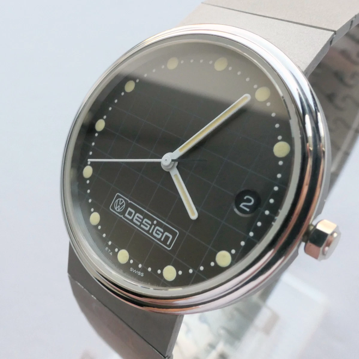 VW 空冷ビートル 6V用？ 時計ジャンク Stainless Steel Band Stainless Steel Case Volkswagen Wristwatches