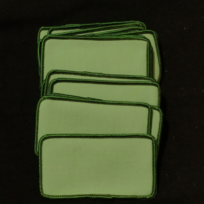 25 Blank Name Tag Uniform Name Patch Iron 4'' x 2''  Light Green w Dark Green  BT3
