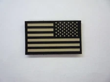REVERSE USA TAN IR FLAG solasX MINI PATCH 2"X1.18" W/VELCRO® BRAND FASTENER