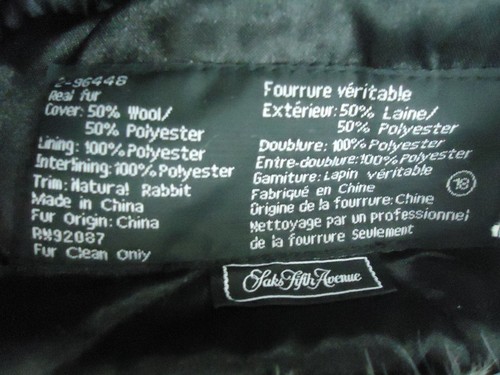 Saks Fifth Avenue Wool/Rabbit Bomber Hat - Picture 6 of 6