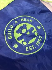 BUILD A BEAR BLUE  GREEN DRAWSTRING BACKPACK TOTE BAG NYLON 18 Inch BAB