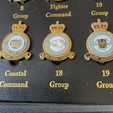 ROYAL AIR FORCE 18 GROUP BADGE GOLD PLATED ENAMEL ROYAL AIR FORCE MUSEUM