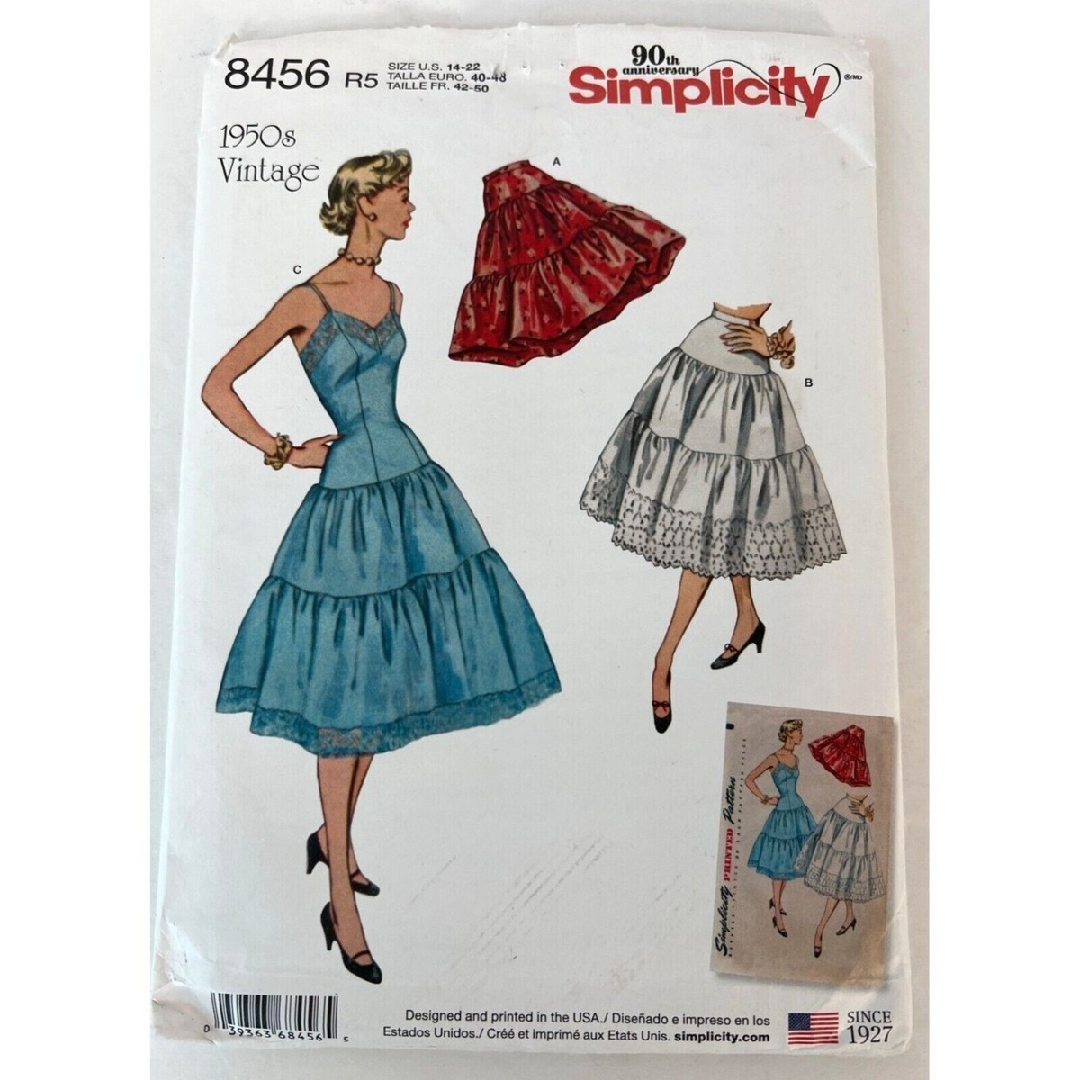 ペーページ 8456 Simplicity Sew Pattern VTG Retro 50s Lingerie Slip