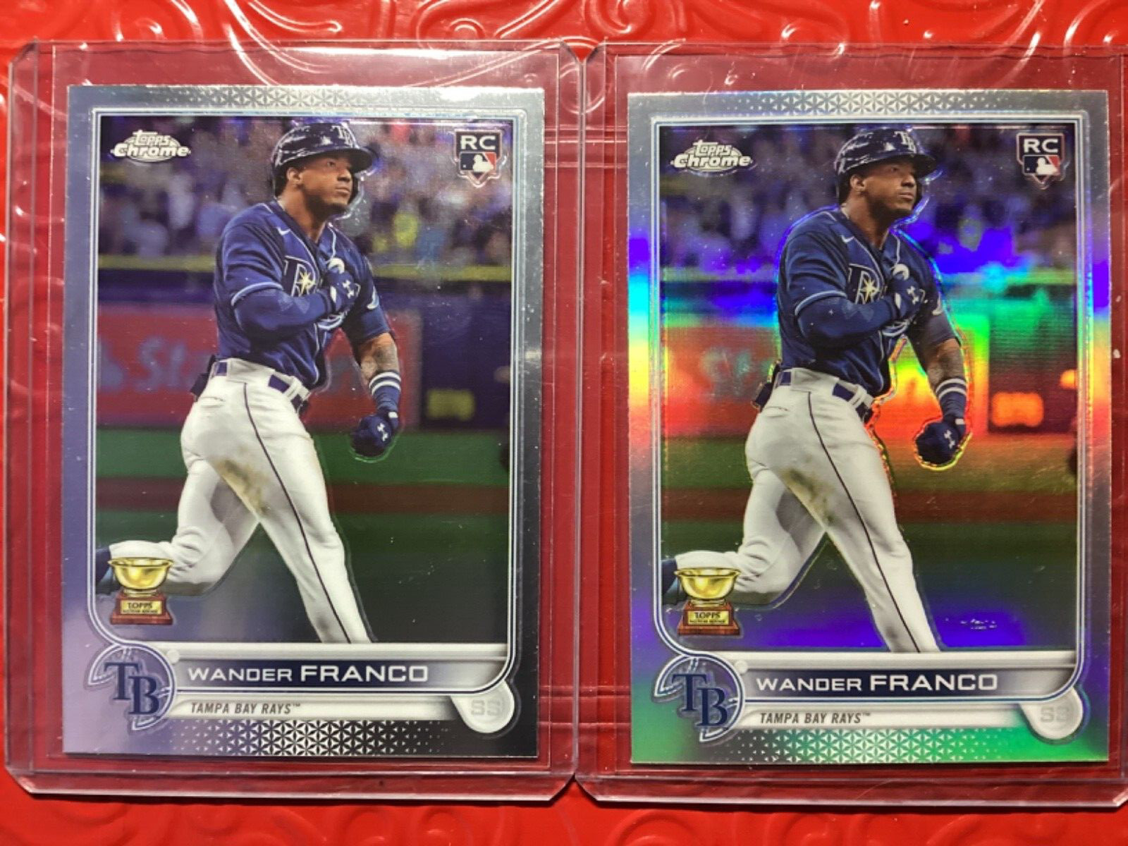 WANDER FRANCO 2022 Topps Chrome REFRACTOR RC + Bonus Base card Rays #35 ROOKIE